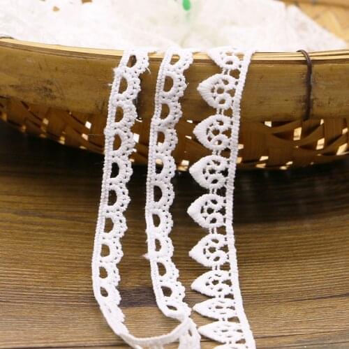 5 yards 1.1cm-1.7cm high quality water soluble dog tooth bean cotton hand DIY decorative lace accessories decoration