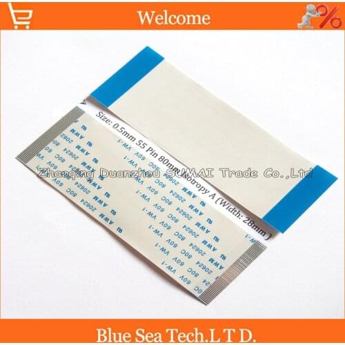55Pin FFC/FPC Flexible Flat Cable 0.5mm pitch 55 pin 80mm Isotropy Type A cable,AWM 20624,80C 60V VW-1