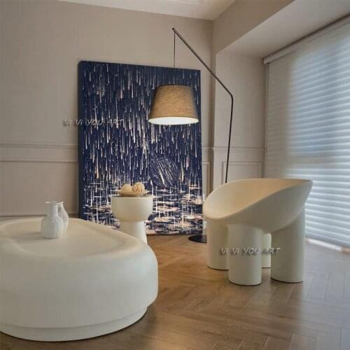 Handmade Abstract Oil Painting Large Size Canvas Vertical Rectangle Rain View Decoration Modern Wall Art Living Room