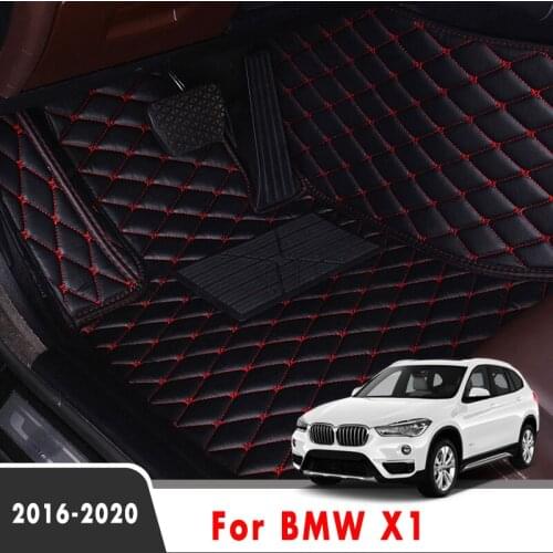 Car Floor Mats For BMW X1 2020 2019 2018 2017 2016 Custom Auto Interior Easy Install Waterproof Leather Protector Covers Rugs