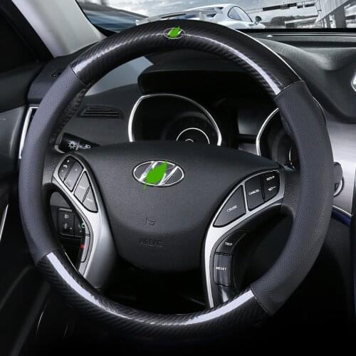 Car steering-wheels cover 37 38cm 15" For Hyundai ELantra/i35 Sonata/i45 Creta/ix25 Tuscon/ix35 Accent Verna Solaris Santa Fe