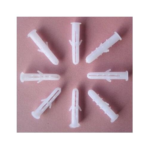 White plastic expansion pipe, white wall plugs 6mm 1000pcs Expand nails,screw plug