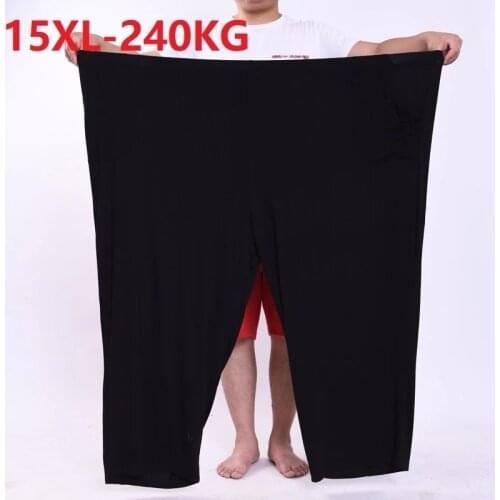 Summer autumn men thin modal bottoms sleep pants homewear elasticity plus size 14XL 15XL loose oversize sleep bottoms 70