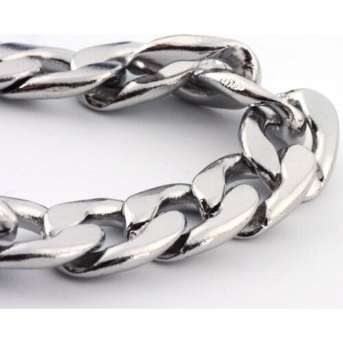12pcs 304 Stainless Steel Curb Chains Necklace Making with Lobster Claw Clasps for Jewelry making 24.4"(62cm) 7mm wide