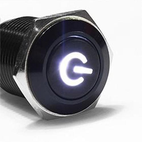 16mm 12V 3A Black Metal Push Button Switch White/red/green/blue/yellow Led Latching ON-OFF Sales