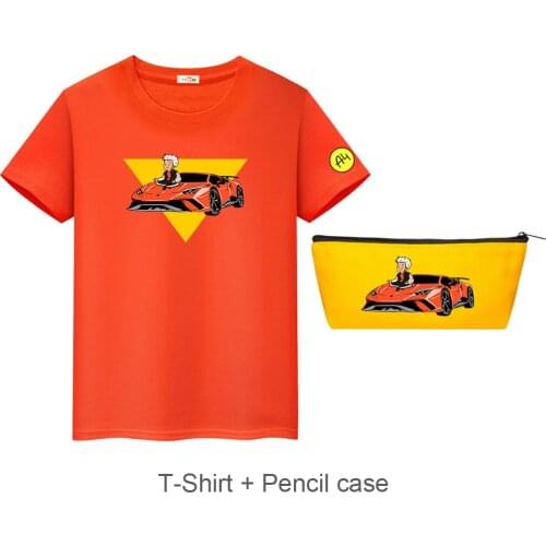100% Cotton Childrens T-Shirt Merch A4 Lamba Print Boy Girl Short Sleeve T Shirts Tops Tee + Coin Pocket Pencil Case