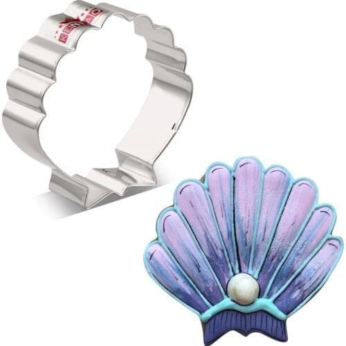 KENIAO Ocean Seashell Cookie Cutter for Kids Birthday Party Cutters-Biscuit / Pastry / Bread Cutter -8.2 x 8cm- Stainless Steel
