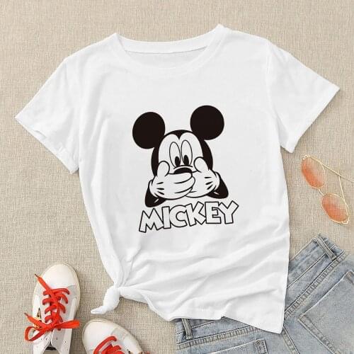 Mickey Tshirt Disney Women Tee Shirt Fashion Cartoon Tee Tops Aesthetic Harajuku Short Sleeve Dropship Clothing
