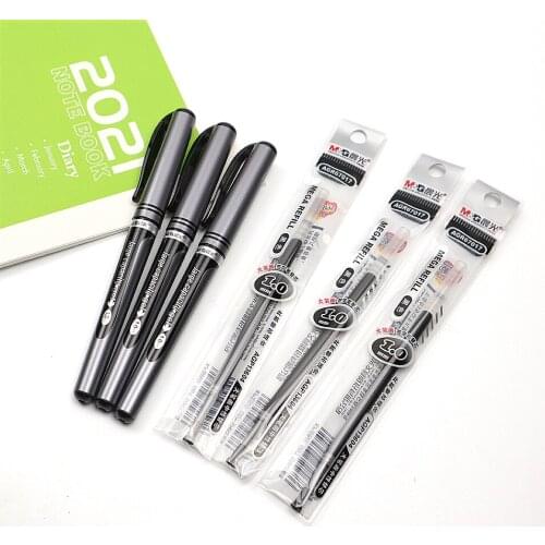 3pcs Gel Pen 1.0mm Black Ink Superior Quality Very Good Writing Gel ink Pen Office Signature Neutral Pen Supplies Free 3 Refills