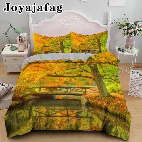 Natural Landscape Bed Set Single Double Queen King Size Duvet Cover With Pillowcase Luxury Bedding Sets Soft Fabric Bedclothes