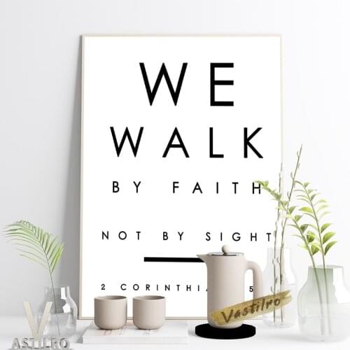 Corinthians We Walk By Faith Not By Sight Bible Verse Print Canvas Painting Poster Christian Scripture Wall Stickers Home Decor