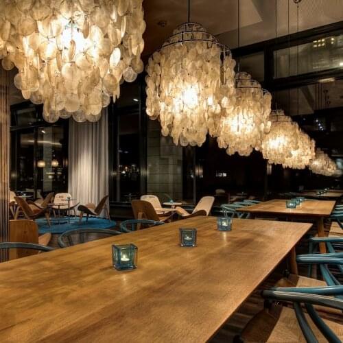 Tassel chandelier Verpan fun chandelier restaurant lights aisle bedroom lights E27 shell lamp AC110-240V. art chandelier