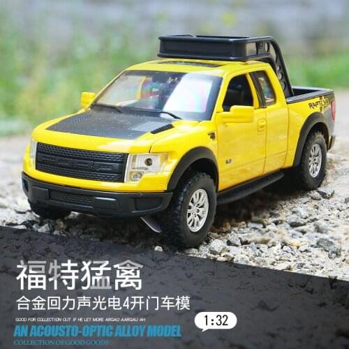 Electric Alloy Scale Car Models Die-cast coche carro Toys for Children mkd3 1:32 auto Vehicle Ford Pick up Truck F150 Pick-up