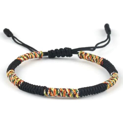 Men Bracelet Tibetan Buddhism Handmade Braided Adjustable King Kong Knot Rope Chain Bracelet Male Lucky National Style Jewelry