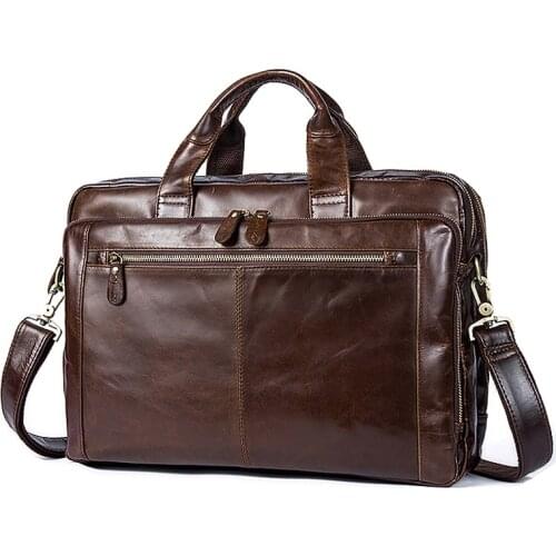 Luufan Men Genuine leather shoulder bags man Business male briefcases bag for laptop documents handbags Messenger Bag