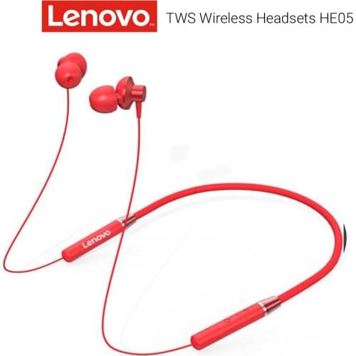Lenovo HE05 In-ear Earphone Wireless Bluetooth 5.0 Headphone Magnetic Hanging Waterproof With Mic Noise Cancelling Earphones