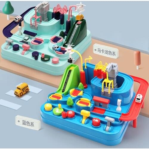 New Rail Car Childrens Adventure Puzzle Parking Lot Track Toy Montessori Kids Holiday Gift Racing Mechanical Adventure Game