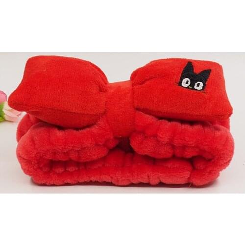 10PC New Women Girls Embroidery catoon cat bear rabbit duck Bowknot Towel Hair Band Wrap Headband For Wash Face Bath Spa Make Up