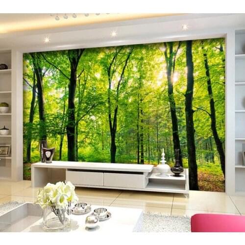 Papel de parede 3d madeira embossed velvet wallpaper papier peint mural 3d custom photo mural tree landscape