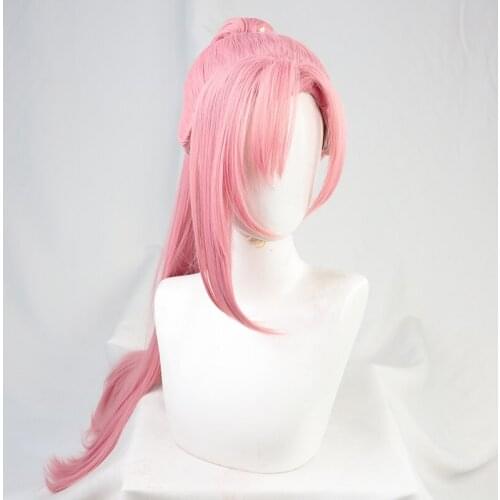 2021 Girls Anime SK8 Cherry Blossom Cosplay Wig Long Straight Pigtail Pink Ponytail Heat Resistant SK8 the Infinity SK Eight