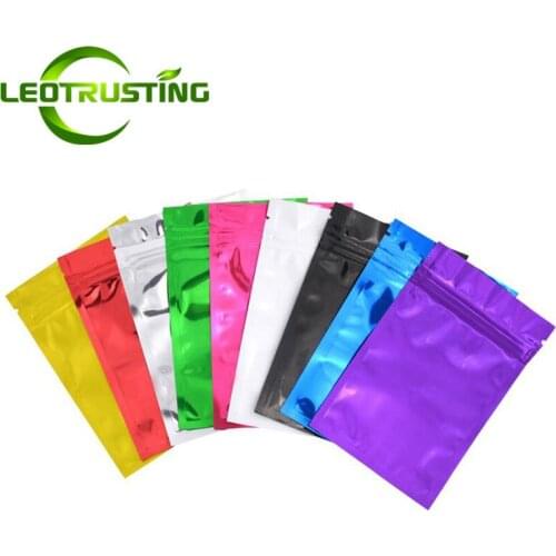 Flat Aluminum Foil Resealable Zip Lock Bags Heat Sealing Jewelry Powder Trail Cereals Spice Fish Tea Coffee Packaging Pouches