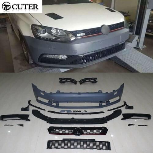 Polo GTI Style PP Unpainted Grey Primer Auto Car Front Bumper For Volkswagen Polo GTI R Bumper 2011-2015