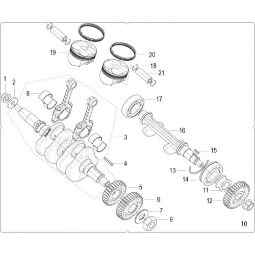 Engine crank shaft piston ring page of Benelli TNT300 BN302