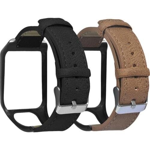 20mm Watch Band Leather Wristband Strap For TomTom Adventurer/Golfer 2/Runner 2 3/Spark Replacement Bracelet Strap Accessories