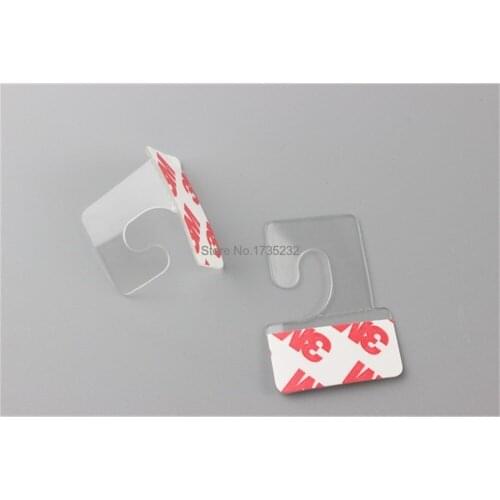 Self Adhesive PET Hang Tabs Plastic hook card merchandise package box bag hangers peghooks plastic display J-hook hanging tab