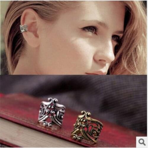 New Fashion Vintage Brincos Hollow Small Flower Type U Clamp Retro Ear Cuff Clip Earring European Punk boucle d'oreille