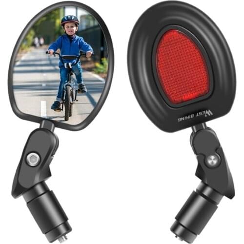 Mountain Bike Road Car Folding Rearview Mirror West Biking Bicycle Square Rearview Mirror Anti-collective Riding Equipment Hot S