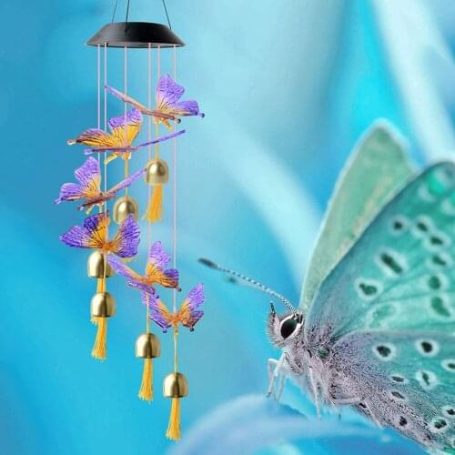 A Solar Lights Wind Chime Light Wind Bell Light Solar Butterfly Wind Chime Solar Wind Chime Lamp