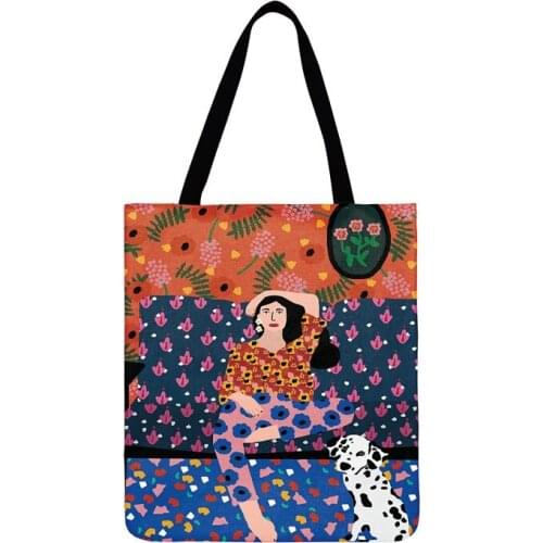 Modern Art Illustration Pack Girls Printed Bag Women Casual Tote Ladies Shoulder Bag Outdoor Beach Bags Foldable Shopping Bag