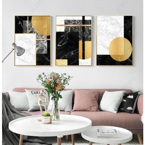 Modern Geometric Shapes Abstract Painting Nordic Style Wall Pictures For Living Room Poster Canvas Painting Unframed Art