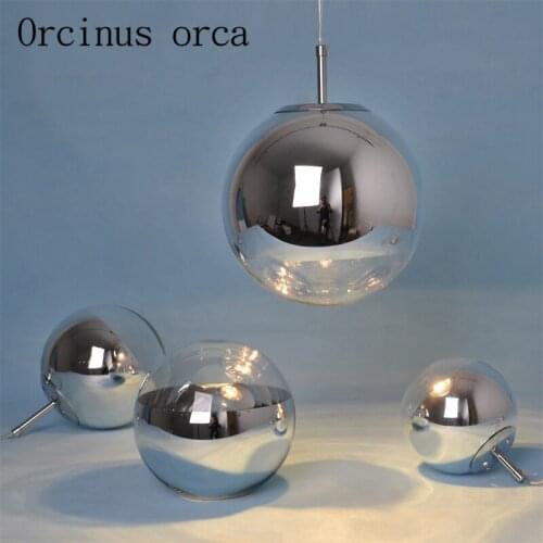 Modern led plating ball chandeliers restaurants bar study bedroom creative personality glass ball Chandelier free shipping