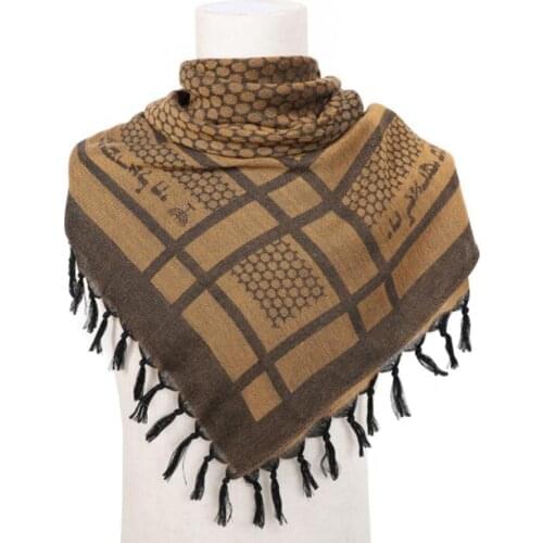 100% Cotton Arab Keffiyeh Shemagh Scarf Outdoor Military Men Winter Windproof Scarves Thickened Square Women Scarves Fashion