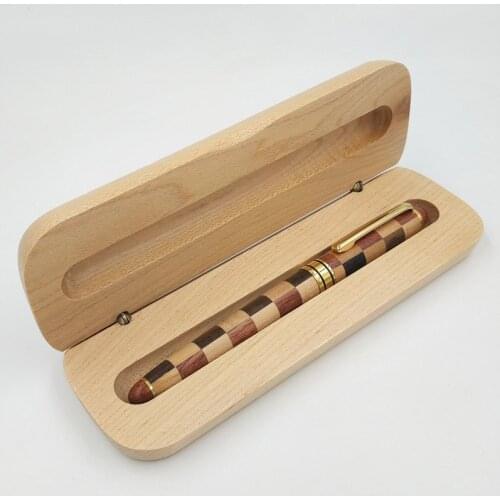 Creative Luxury Handmade Fight Wood Gel Pen Set 0.7mm Black Ink for Business Natural Color Mosaic Signature Pen as Gift Set