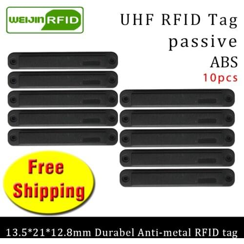 UHF RFID anti metal tag 915m 868mhz 135*21*12.8mm 10pcs free shipping durable ABS small handcart smart card passive RFID tags