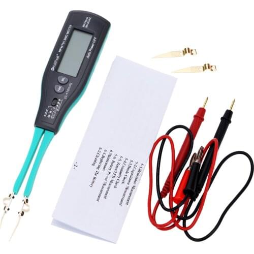 HoldPeak Smart SMD Tester Tweezers Handheld Capacitor Tester Continuity Test Clip ESR Meter Testing Clips with Relative Value