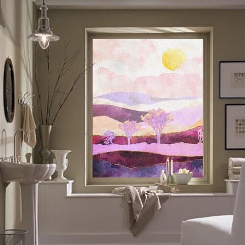 Bathroom window glass sticker frosted film anti-glare bathroom toilet shading window paper light and opaque