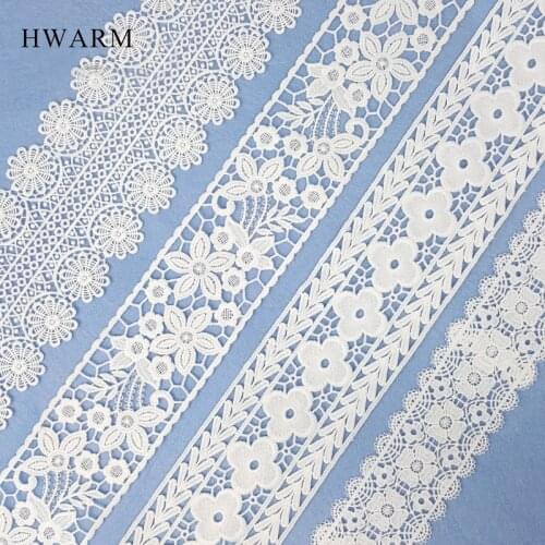 High Quality New Computer Embroidery Water-soluble Lace Fabric DIY Hollow Milk Silk Bilateral Bar Code Wedding Dress Accessories
