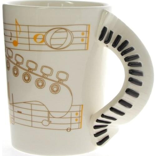 1Piece Piano Keyboards Handle With Music Note Coffee Milk Mug Tea Cup With Sheet Music Unique Gift Idea For Pianist Piano Lover