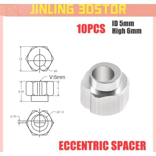 10pcs 6mm Eccentric Spacer apply V-Slot rail V-Wheels for Reprap 3D printer OX/Shapeoko CNC DIY parts print printed