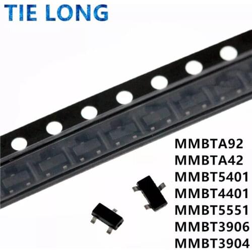 100PCS MMBT3906 MMBT3904 MMBT4401 MMBT5401 MMBT5551 MMBTA42 MMBTA92 SOT-23 Transistor new and Original