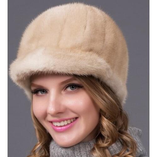 2020 Winter High End New High Quality Mink Fur Hat Fashion Versatile Duck Tongue Knight Multi Color Selection Womens Casual Caps