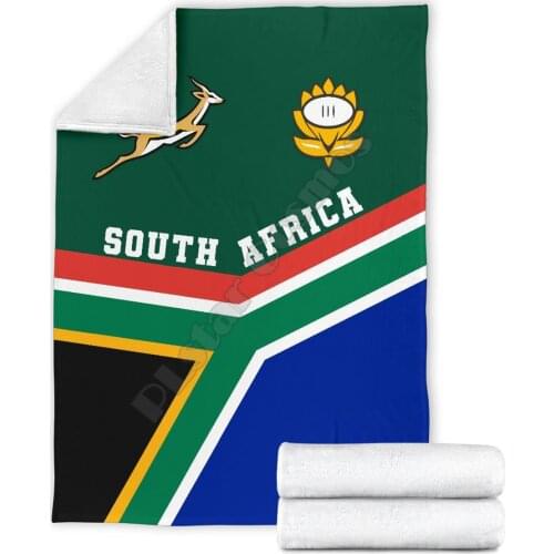 2021 South Africa Springbok Rugby 3D printed Wearable Blanket Adults/kids Fleece Blanket HOME ACCESSORIES drop shippng