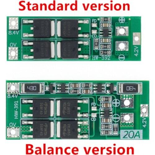 2S 20A 7.4V 8.4V 18650 Lithium Battery Protection Board PCM BMS With Standard/Balance Function For Li-ion Lipo Battery Cell