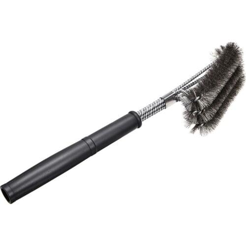 3 Heads Stainless Steel BBQ Grill Brush Profession Wire Grilling Cleaning Brush Outdoor Picnic Cooking Barbecue Oven Clean Tools