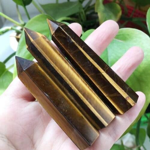 3pcs Natural Quartz Crystal Point Obelisk Wand Tower Point Healing Natural Quartz Crystals Tiger Eye Stone