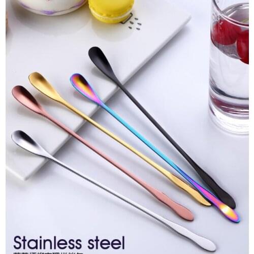 304 stainless steel long handle ice spoon stirring spoon gourd handle tableware creative coffee spoon